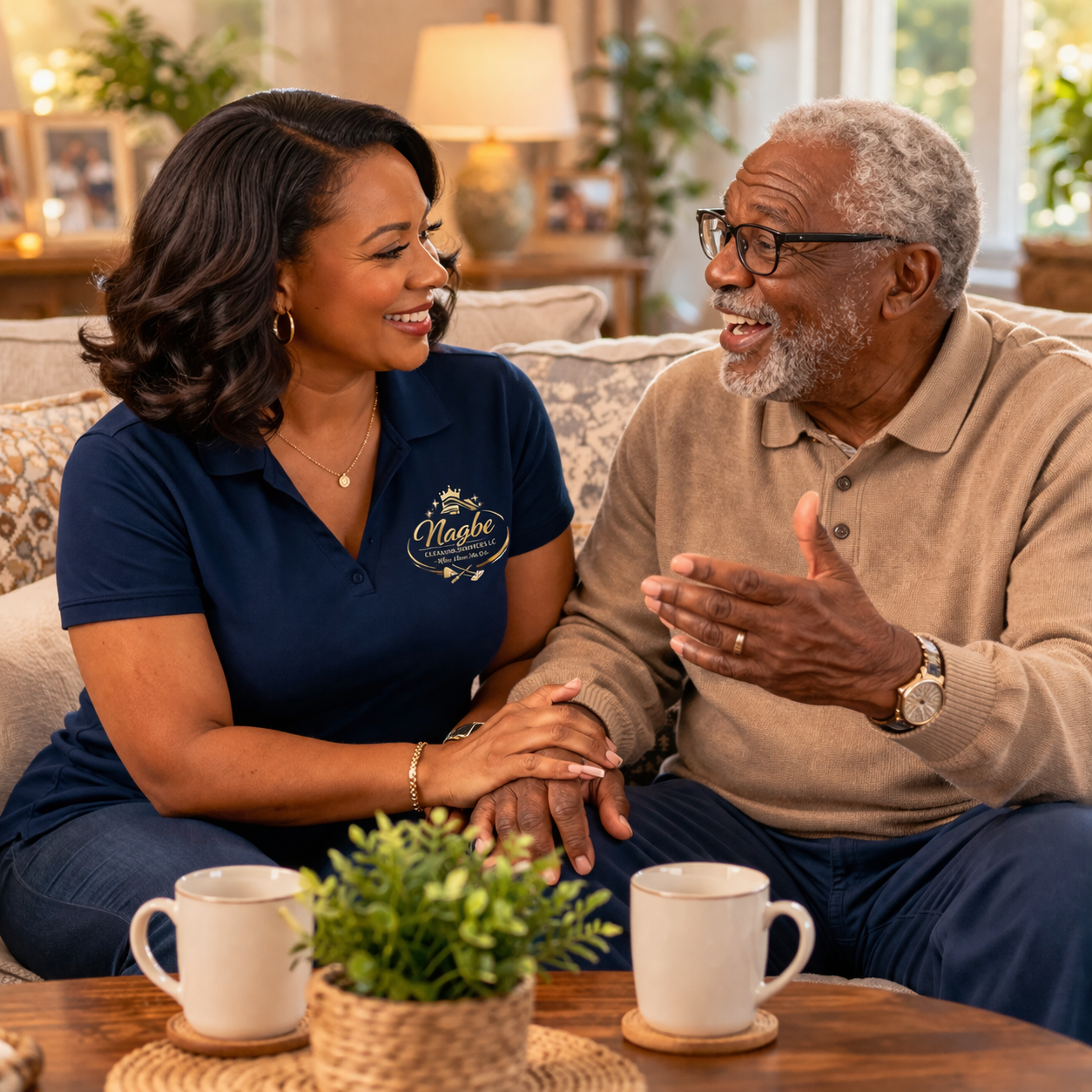 Compassionate companion spending quality time with an elderly client in Liverpool NY